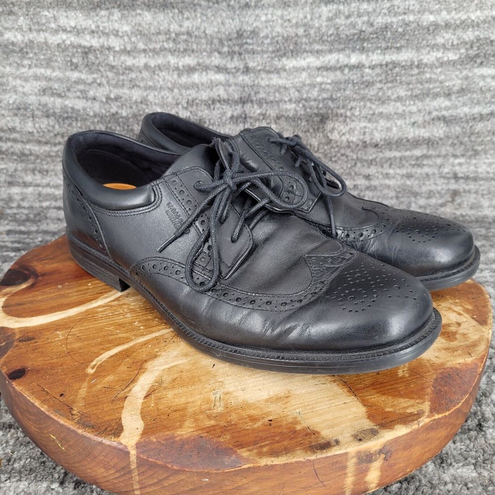 Rockport Hydro Shield Essential Shoes Black Lace Up Leather Sz 10.5